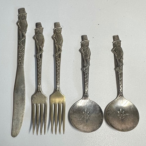 Planters Other - Planters Mr Peanut Flatware Set 5pc Silver Silverplate Vintage Advertising